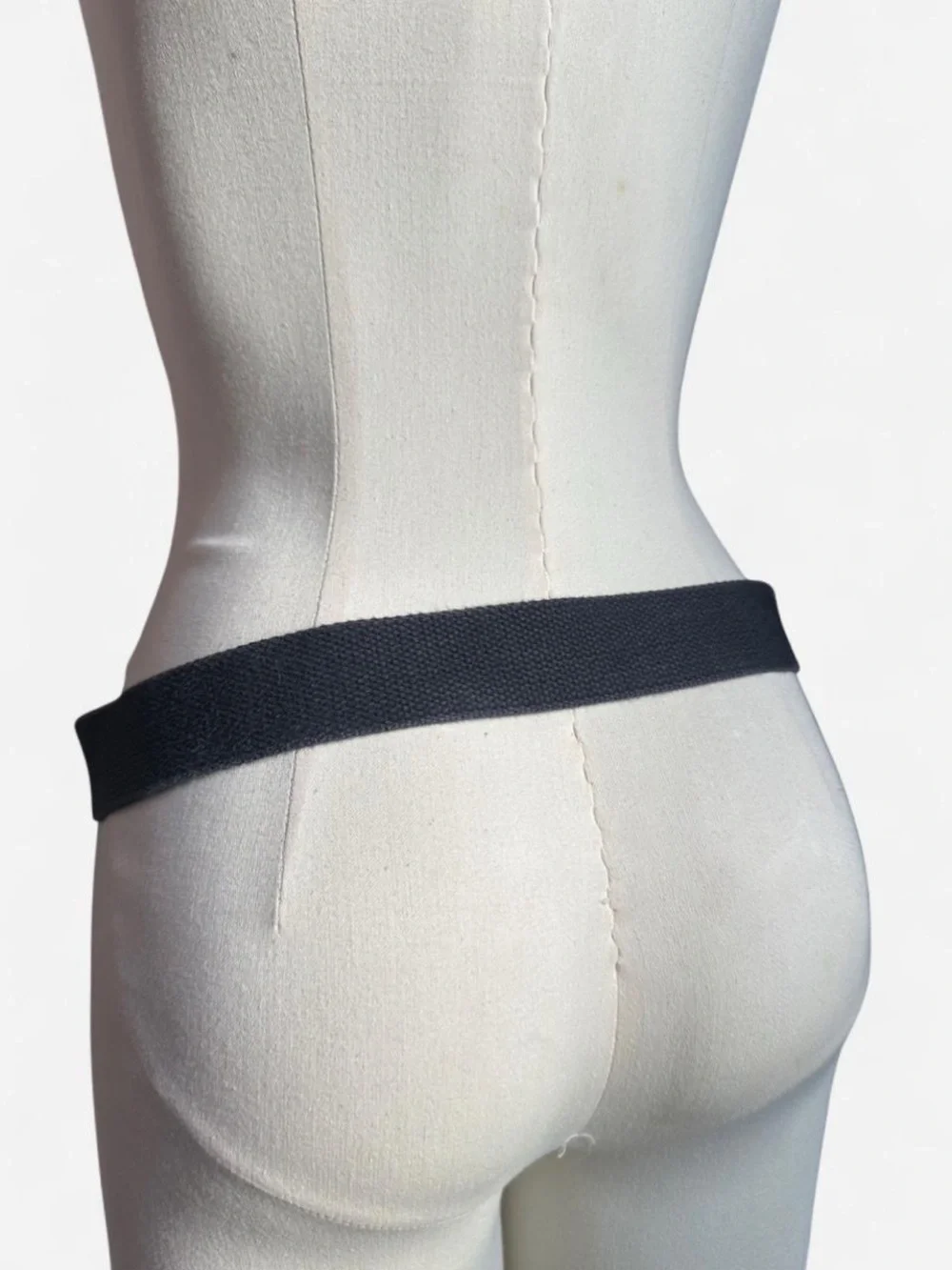 Y2K BEBE Sport Canvas Grommet Waist Belt in Dark Gray